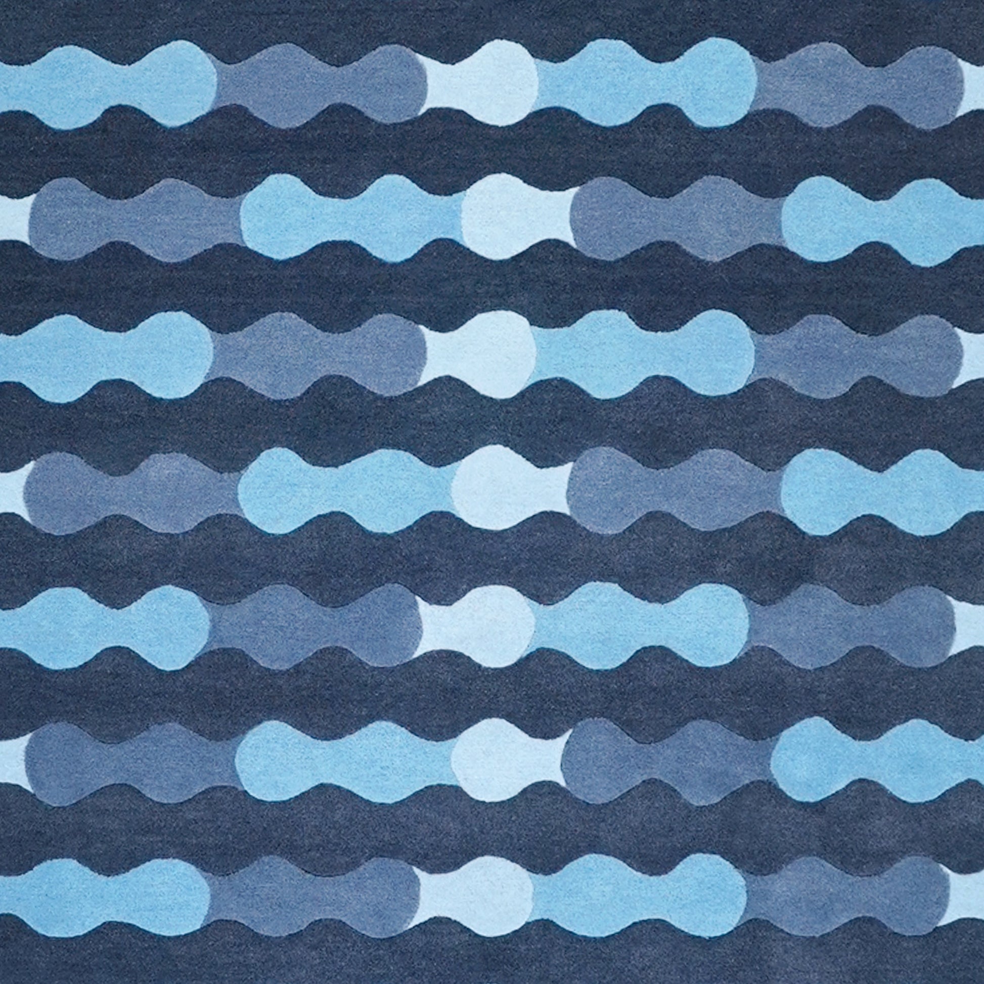 Merging Circles Blue Rug – hand-tufted blue rectangular rug by Ohana