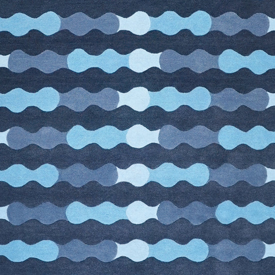 Merging Circles Blue Rug – hand-tufted blue rectangular rug by Ohana