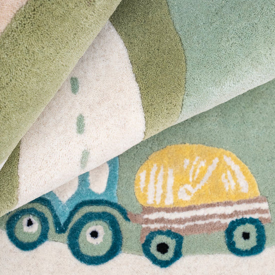 Green Journey Rug – hand-tufted green rectangular rug by Ohana