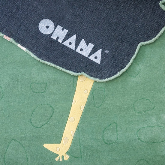 Giraffe Twins Green Rug – hand-tufted green rectangular rug by Ohana