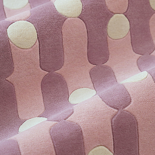 Wave Dots Pink Rug – hand-tufted pink rectangular rug by Ohana
