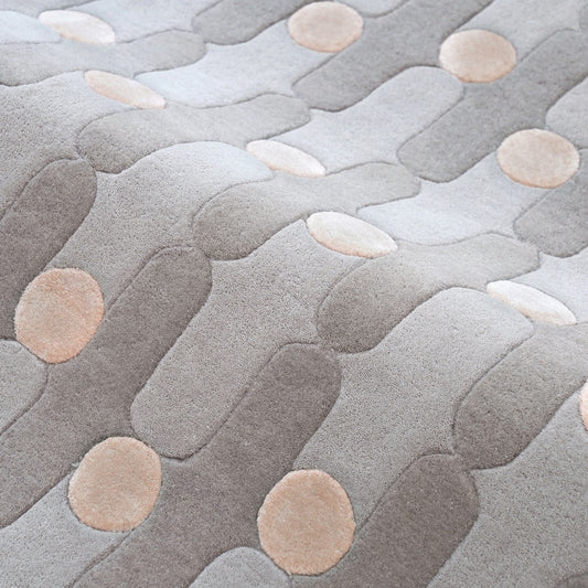 Wave Dots Grey Rug – hand-tufted grey rectangular rug by Ohana