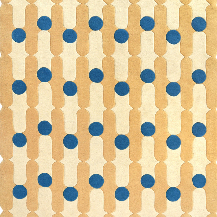Wave Dots Yellow Rug – hand-tufted yellow rectangular rug by Ohana