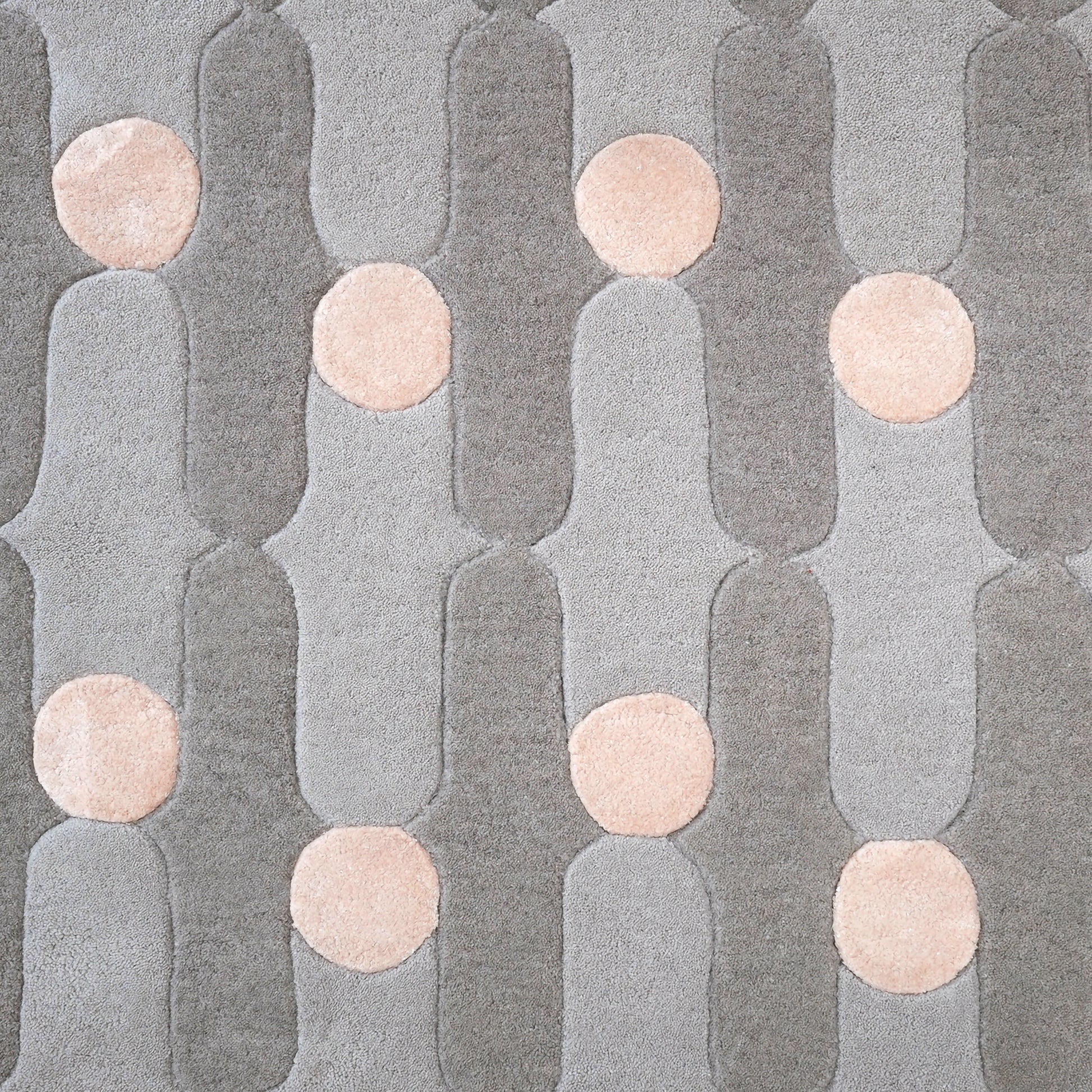 Wave Dots Grey Rug – hand-tufted grey rectangular rug by Ohana
