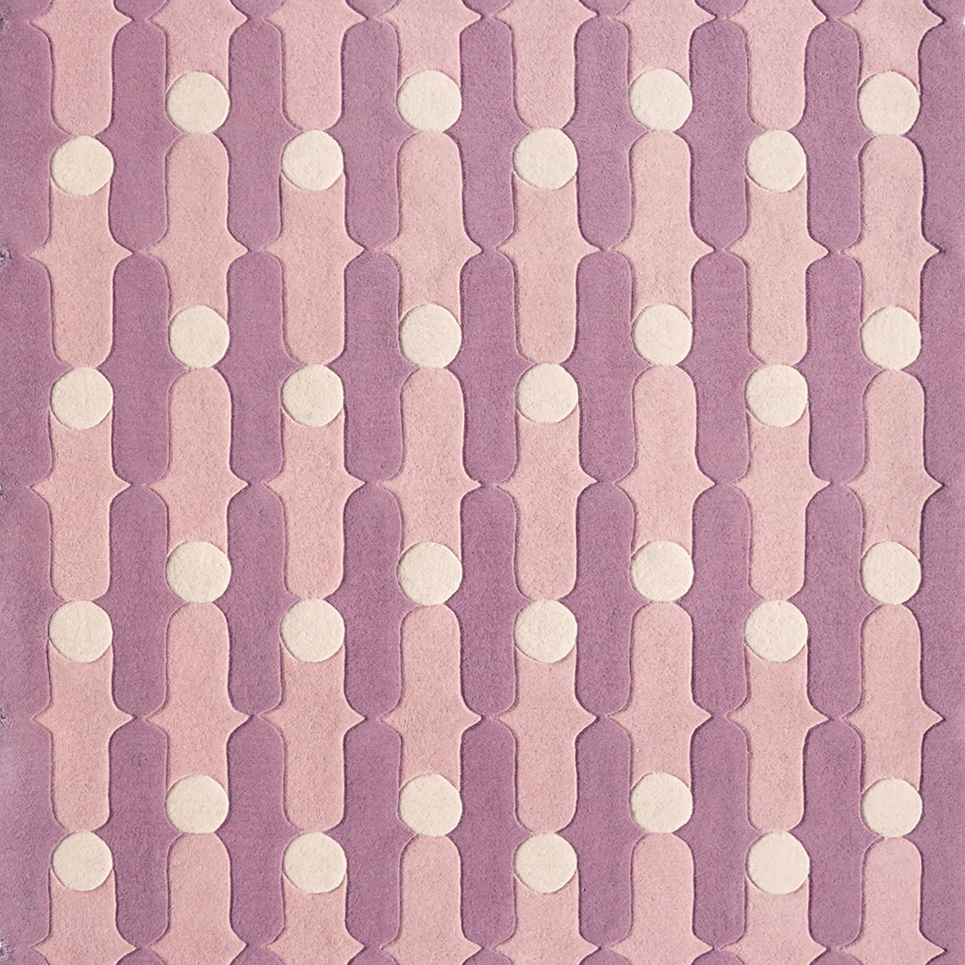 Wave Dots Pink Rug – hand-tufted pink rectangular rug by Ohana