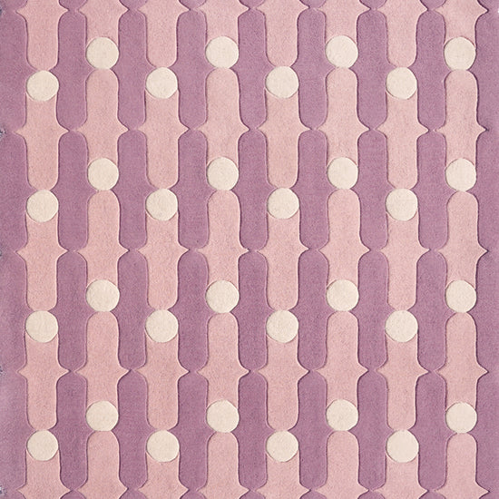 Wave Dots Pink Rug – hand-tufted pink rectangular rug by Ohana