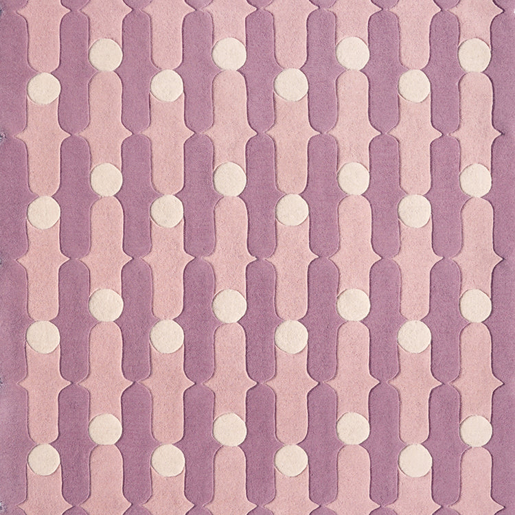 Wave Dots Pink Rug – hand-tufted pink rectangular rug by Ohana