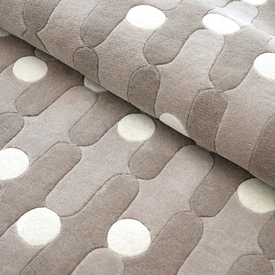 Wave Dots Brown Rug – hand-tufted brown rectangular rug by Ohana